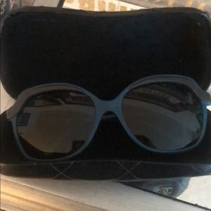 CHANEL TEAL GREEN SUNGLASSES